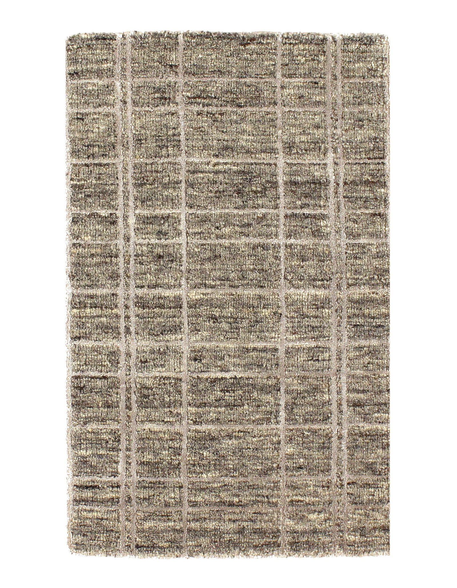 Modern Beige Crosshatch Hand-made Bamboo Silk Indo Rug - 2' x 3' (Available in Different Sizes): Modern Beige Crosshatch Hand-made Bamboo Silk Indo Rug - 2' x 3' (Available in Different Sizes) - New, Modern, Hand-Knotted, Bamboo Silk, 300 -D10913- 862.This item is part of our fine auction collect