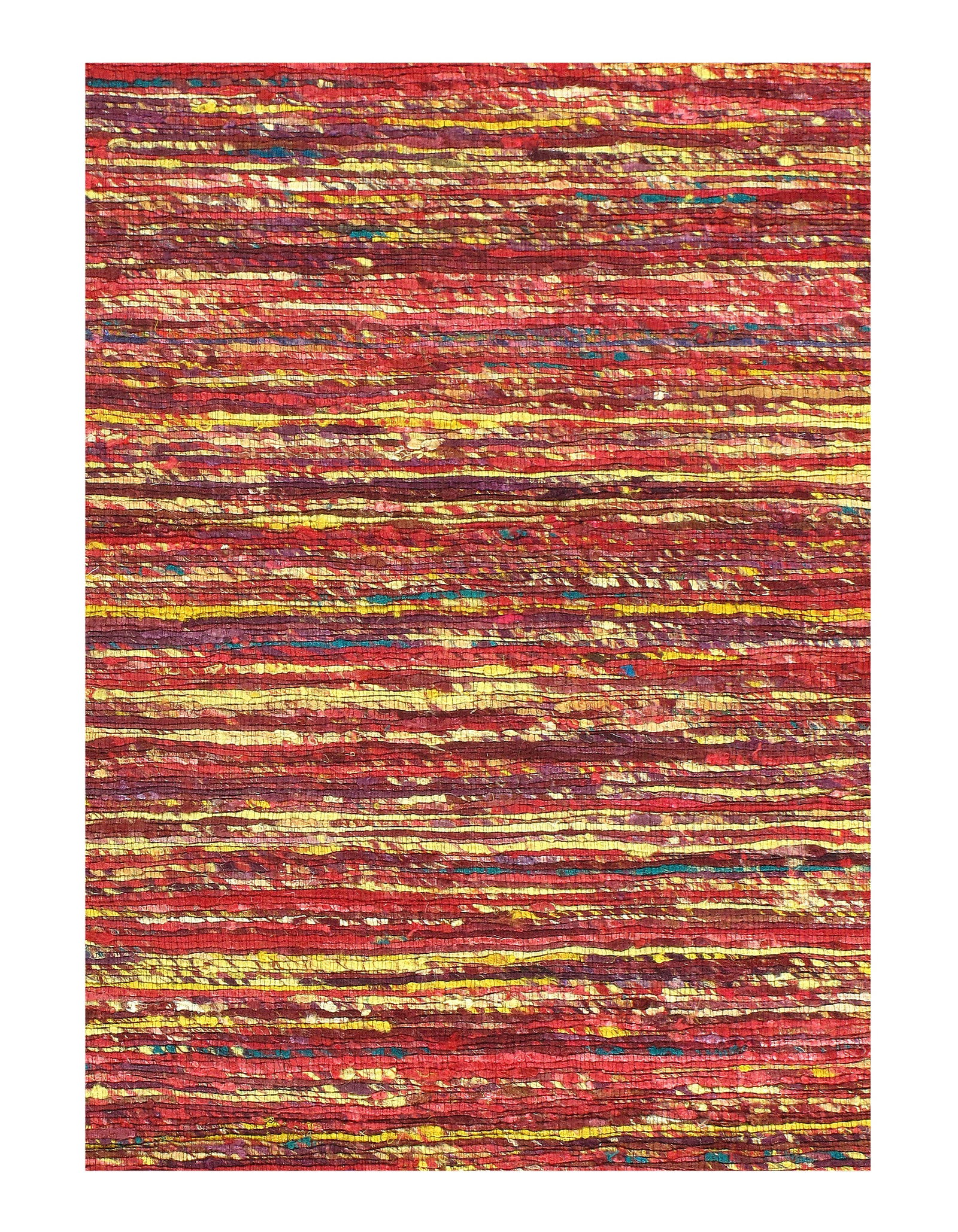 Multi Sari-Silk Modern Flat Weave Runner 2'4'' X 10' - 2