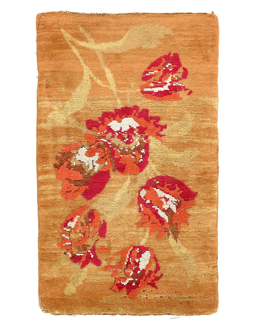 Fine Hand Knotted Tabatian rug 2'X 3'5": Fine Hand Knotted Tabatian rug 2'X 3'5" - CIRCA 1960, Modern, Hand-Knotted, Lamb's Wool, 300 -D12181- 862.This item is part of our fine auction collection which includes many fine home accessories inc