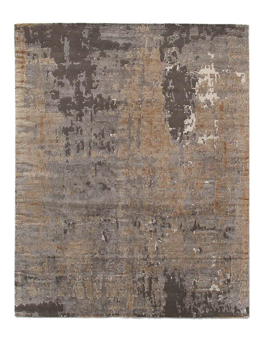 Gray Fine Modern Rug 6'x 9': Gray Fine Modern Rug 6'x 9' - NEW, Modern, Hand-Knotted, Wool & Bamboo Silk, 300 -D10097- 862.This item is part of our fine auction collection which includes many fine home accessories including antiq
