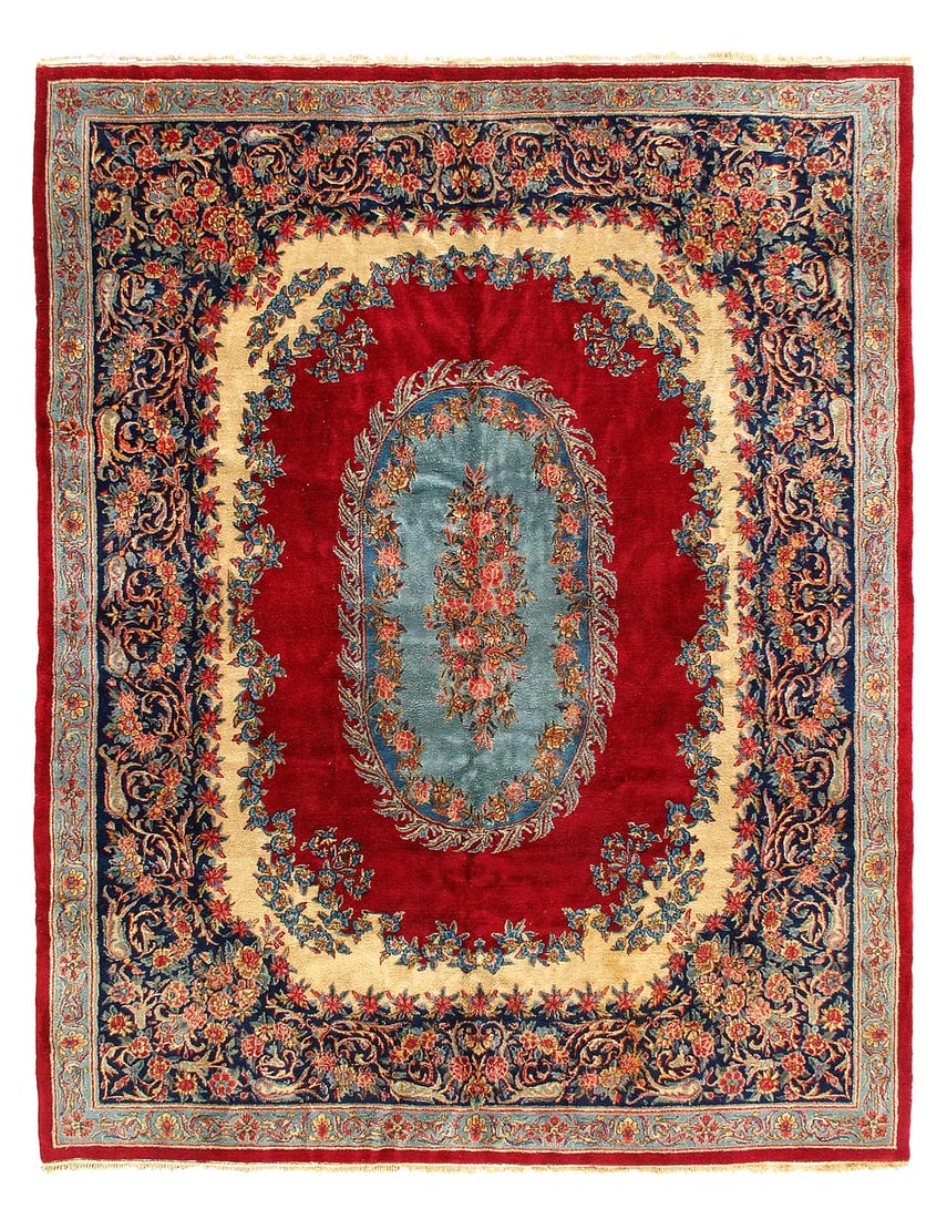 Fine Hand Knotted Persain Vintage Kerman rug 7'11'' X 9'11'': Fine Hand Knotted Persain Vintage Kerman rug 7'11'' X 9'11'' - 1980, kerman, Hand-Knotted, Lamb's Wool, 300 -D12443- 862.This item is part of our fine auction collection which includes many fine home 
