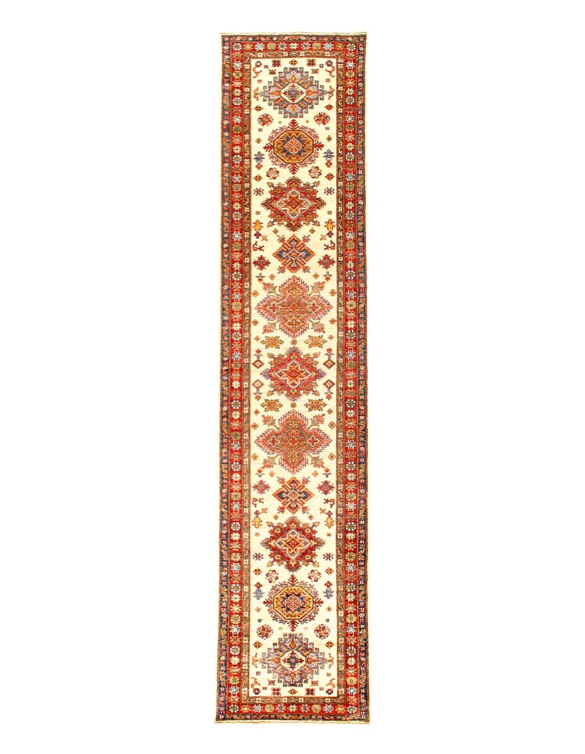 Super Kazak Lamb's Wool Runner 2'7"X 12'7" (1 of 3)
