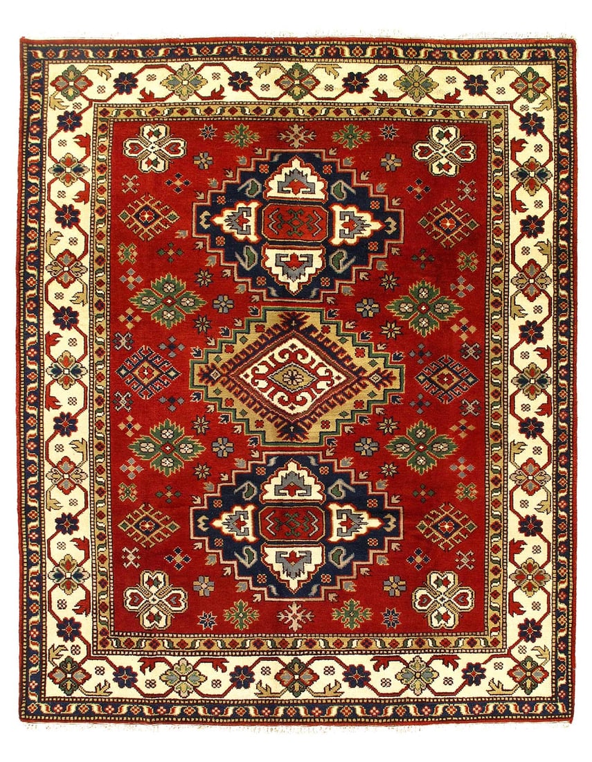 Fine Hand Knotted Kazak design 8'1'' X 9'11'' (1 of 3)