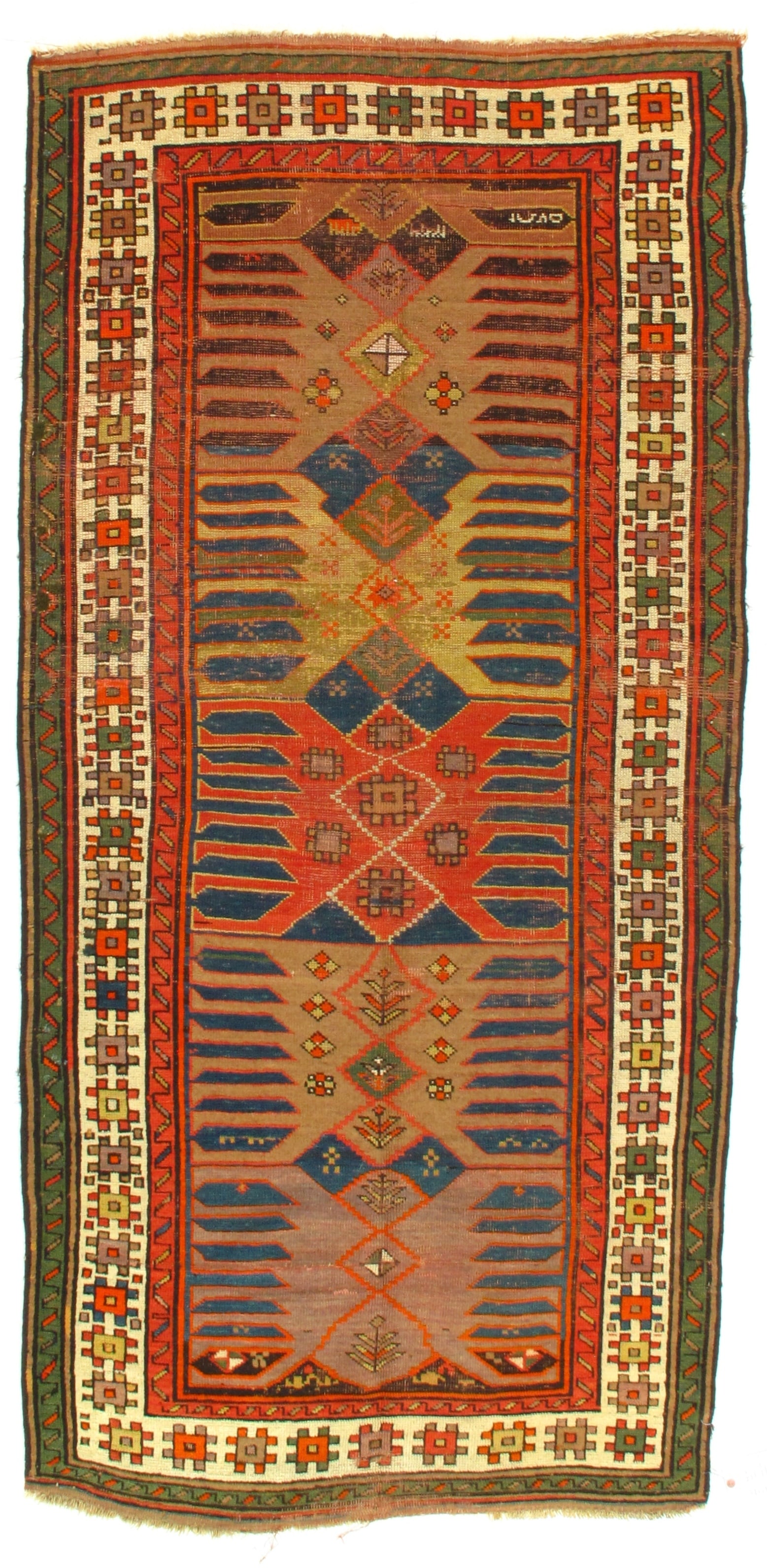 Multi Color Azarbaijan Antique Kazak 3'9'' X 7'8'' (1 of 4)