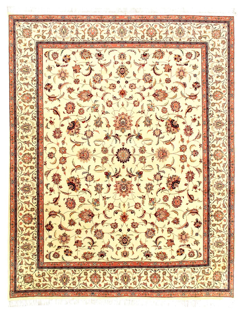 Fine Hand Knotted Persian Kashan design 8' 2'' X 10'3'': Fine Hand Knotted Persian Kashan design 8' 2'' X 10'3'' - New, Kashan, Hand-Knotted, Lamb's Wool, 300 -D03318- 862.This item is part of our fine auction collection which includes many fine home access