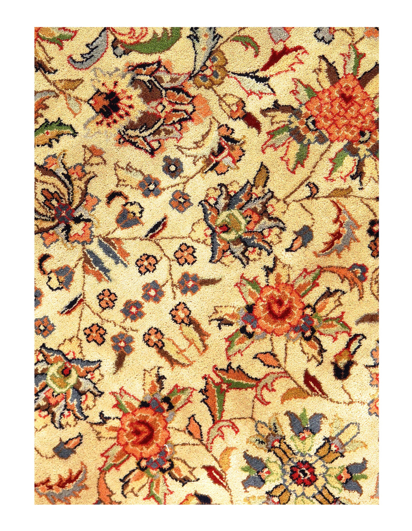 Ivory Round Kashan Design 6' X 6' - 2
