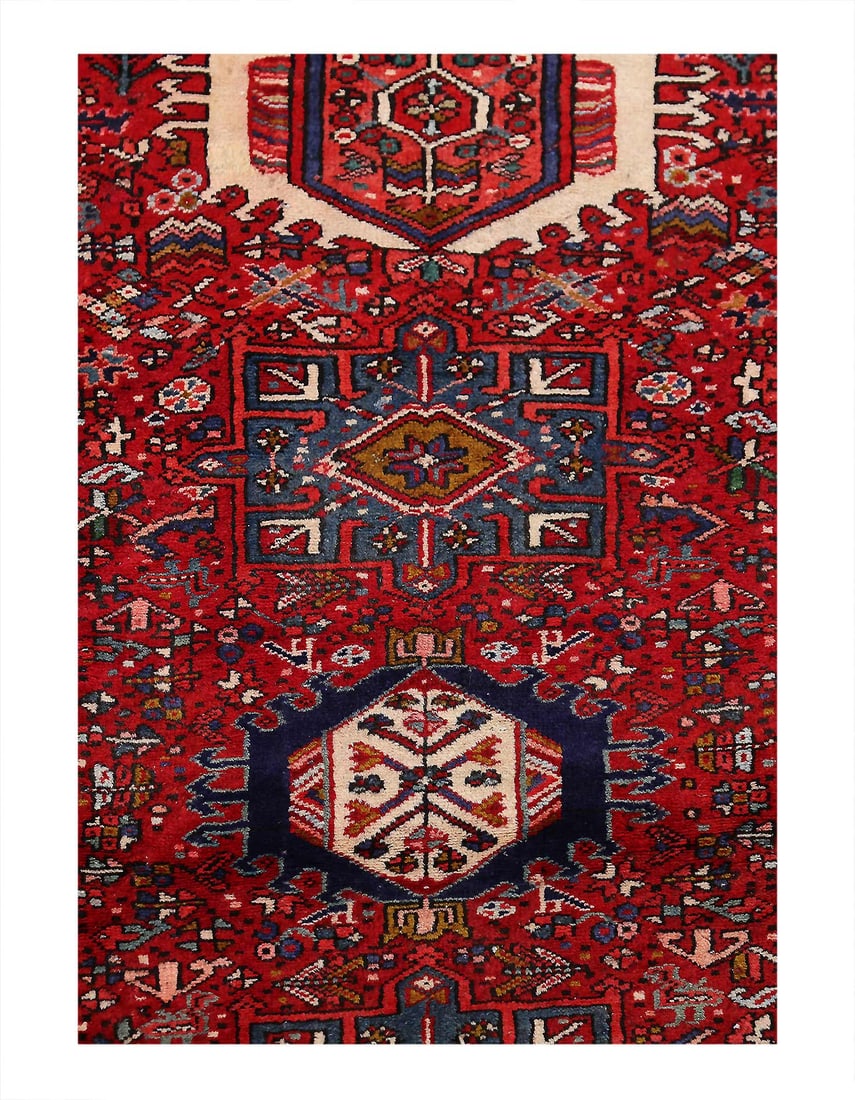Fine Hand knotted Persian Vintage Karajeh Runner 3'9'' X 8'11'' - 2