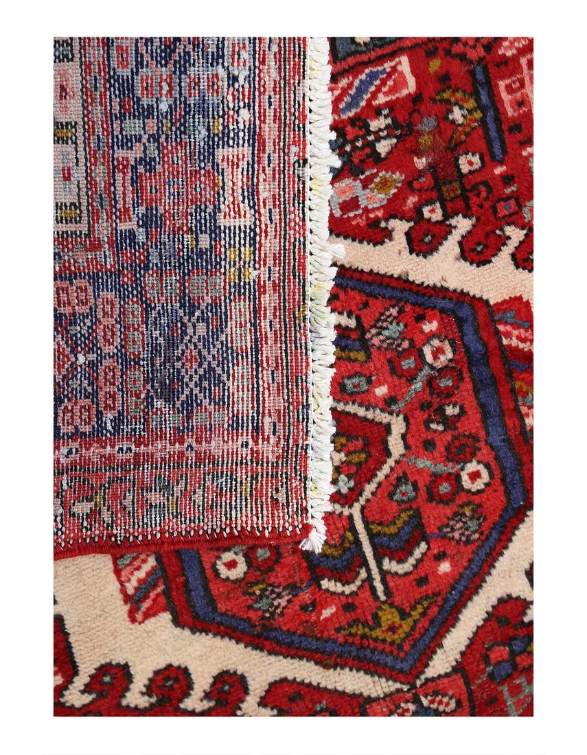 Fine Hand knotted Persian Vintage Karajeh Runner 3'9'' X 8'11'' - 3