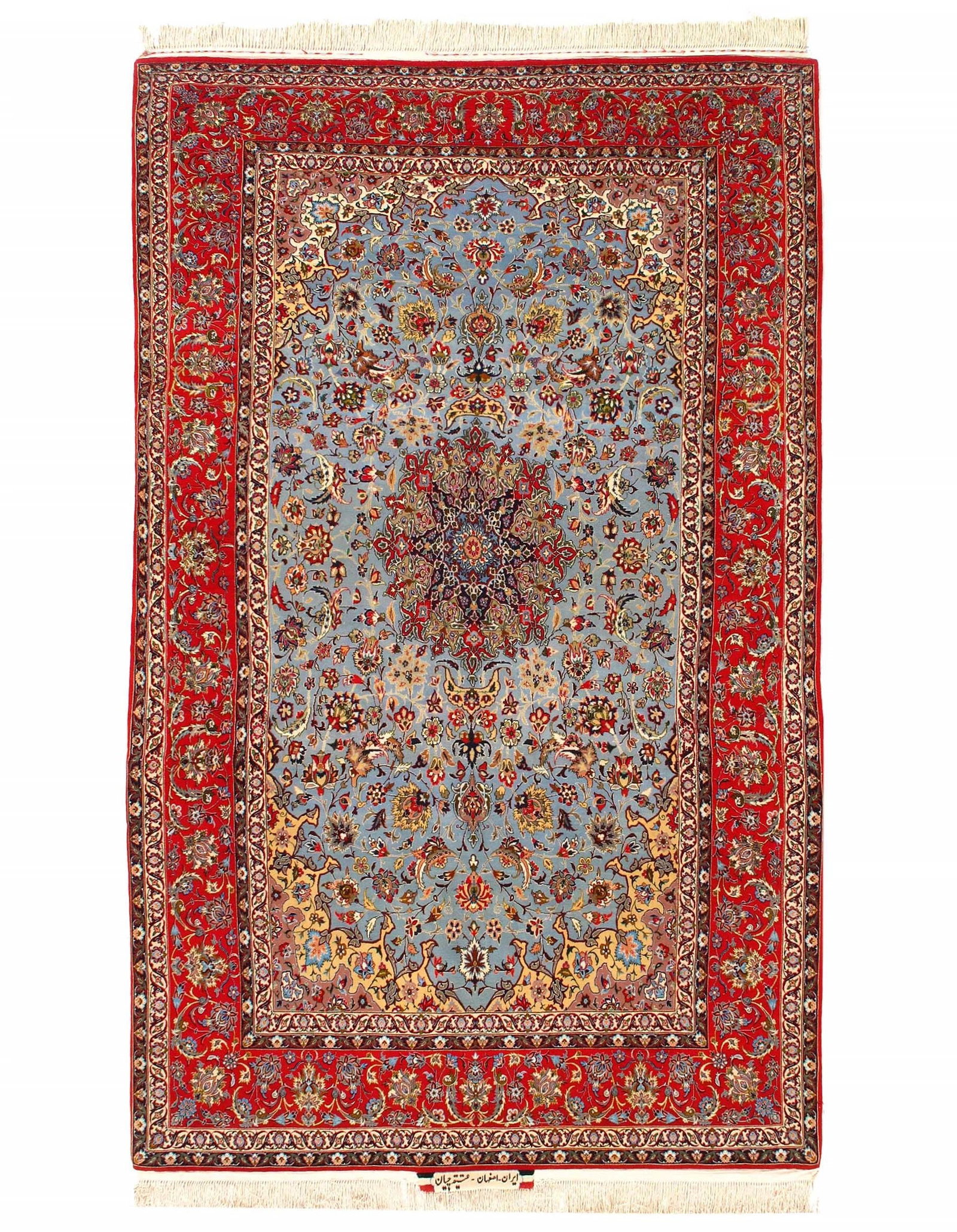 Fine Hand Knotted Persian Silk & wool Isfahan 5'1'' X 8'6'' (1 of 5)