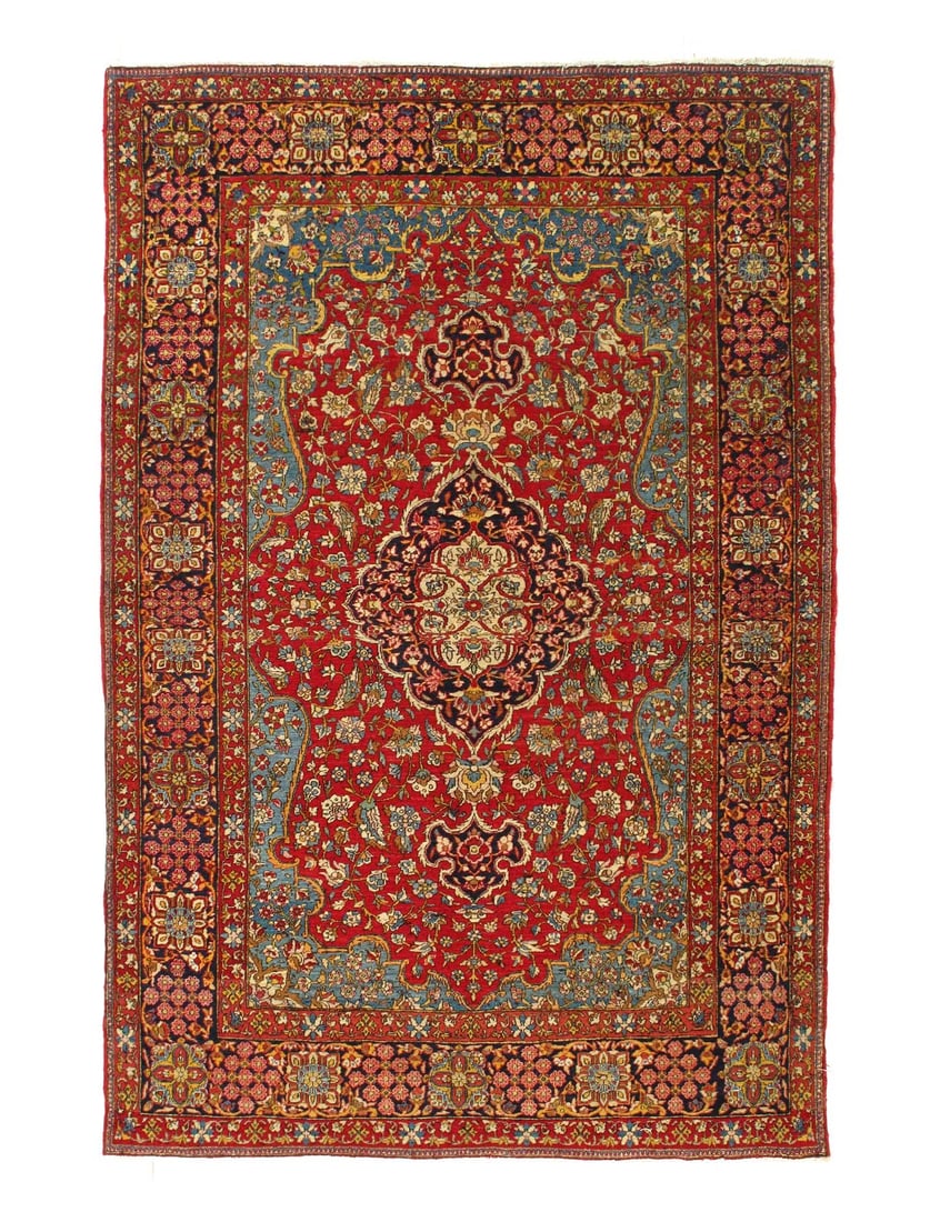 Persian Hand knotted Antique Isfahan 4'6'' X 6'11'' (1 of 12)
