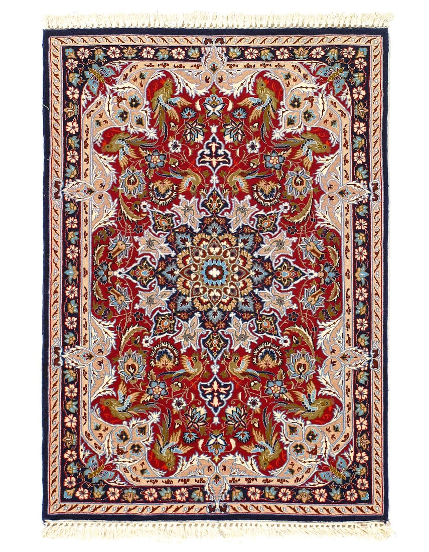 Fine Hand Knotted Persian Silk & wool Isfahan 2'3"x3'4": Fine Hand Knotted Persian Silk & wool Isfahan 2'3"x3'4" - New, Isfahan, Hand-Knotted, Wool & Silk, 300 -31000- 862.This item is part of our fine auction collection which includes many fine home access