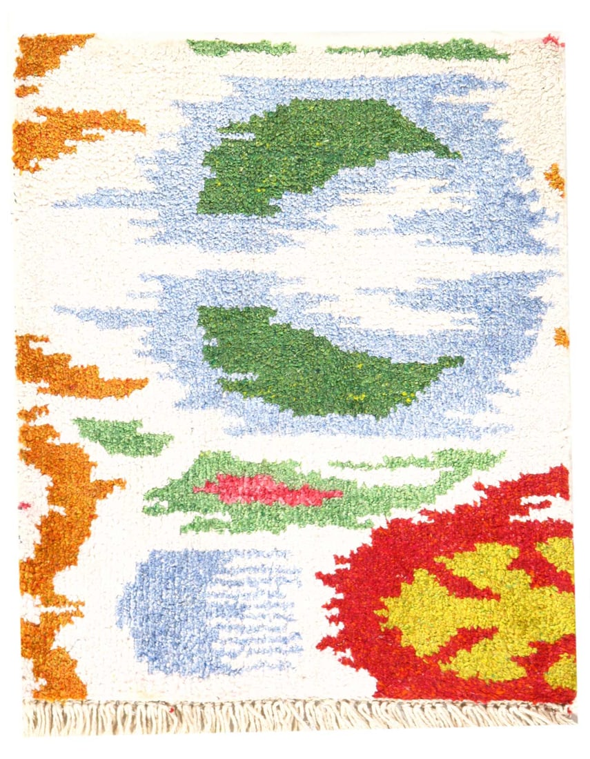 Multi color Ikat Design Rug 1'6"X 1'11": Multi color Ikat Design Rug 1'6"X 1'11" - NEW, Ikat, Hand-Knotted, Bamboo Silk, 300 -D07870- 862.This item is part of our fine auction collection which includes many fine home accessories including an