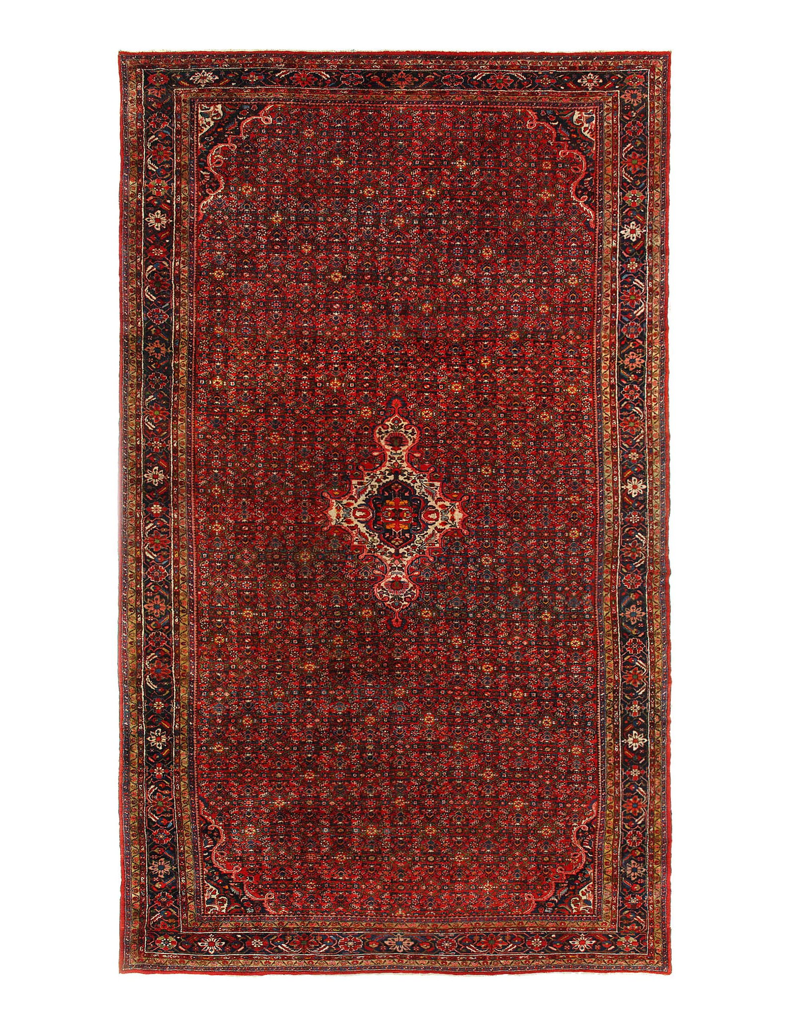 Fine Hand Knotted Persian Antique Hosseinabad Rug 12'5'' X 21'3'' (1 of 12)