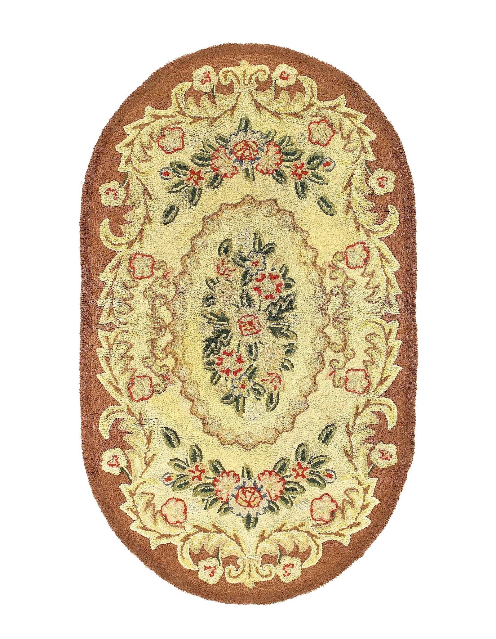 Antique American hooked rug 3'X 4'8' (1 of 4)