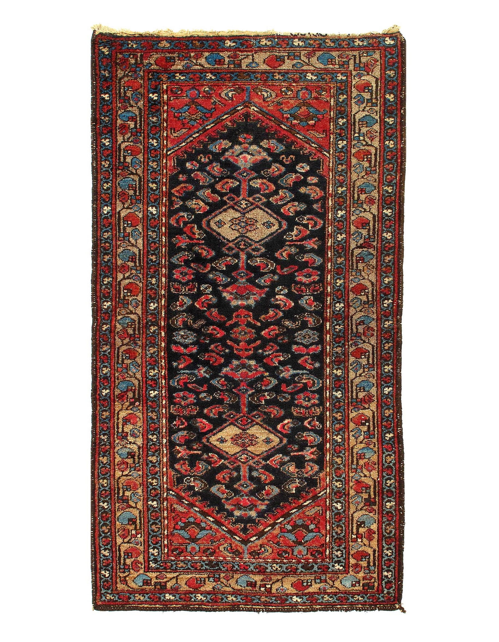 Persian Antique Hamadan rug 3'5'' X 6'8'': Persian Antique Hamadan rug 3'5'' X 6'8'' - Circa 1900, Hamadan, Hand-Knotted, Lamb's Wool, 300 -D11953- 862.This item is part of our fine auction collection which includes many fine home accessories 