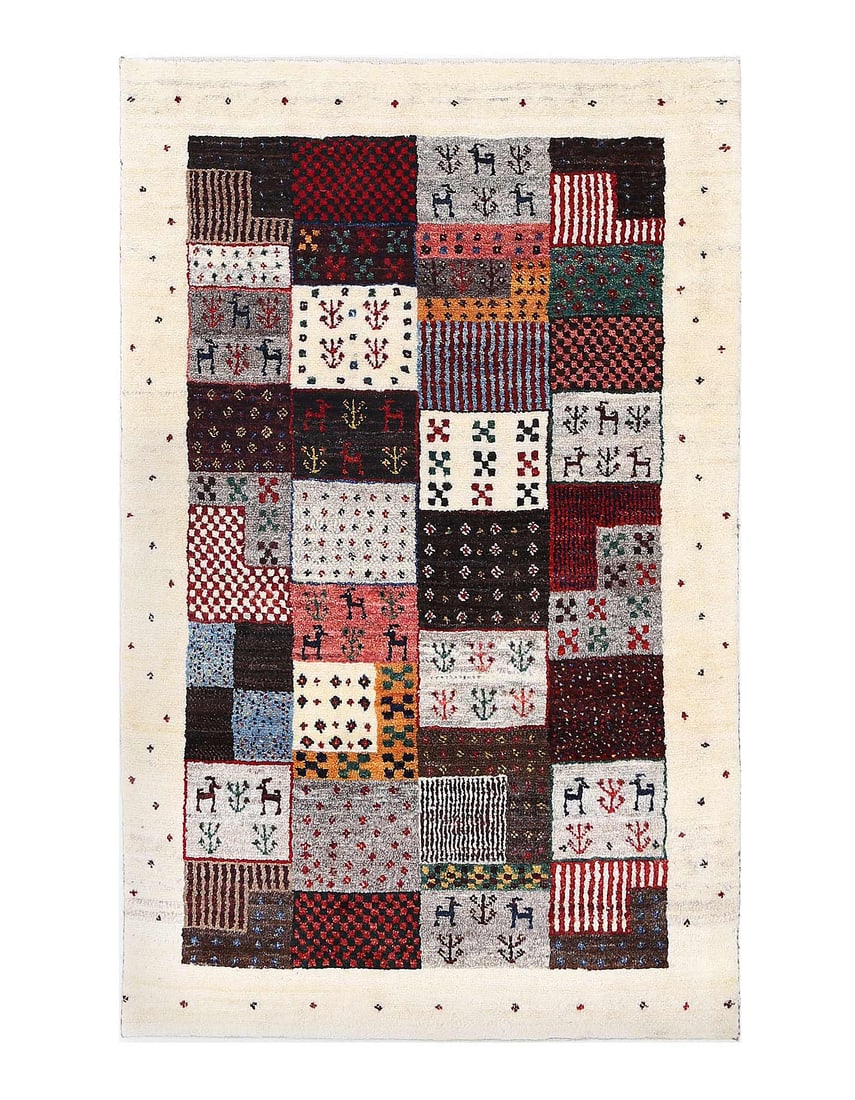 Fine Hand knotted Persian Gabbeh rug 2'8'' X 4'4'': Fine Hand knotted Persian Gabbeh rug 2'8'' X 4'4'' - New, Gabbeh, Hand-Knotted, Lamb's Wool, 300 -D13453- 862.This item is part of our fine auction collection which includes many fine home accessories