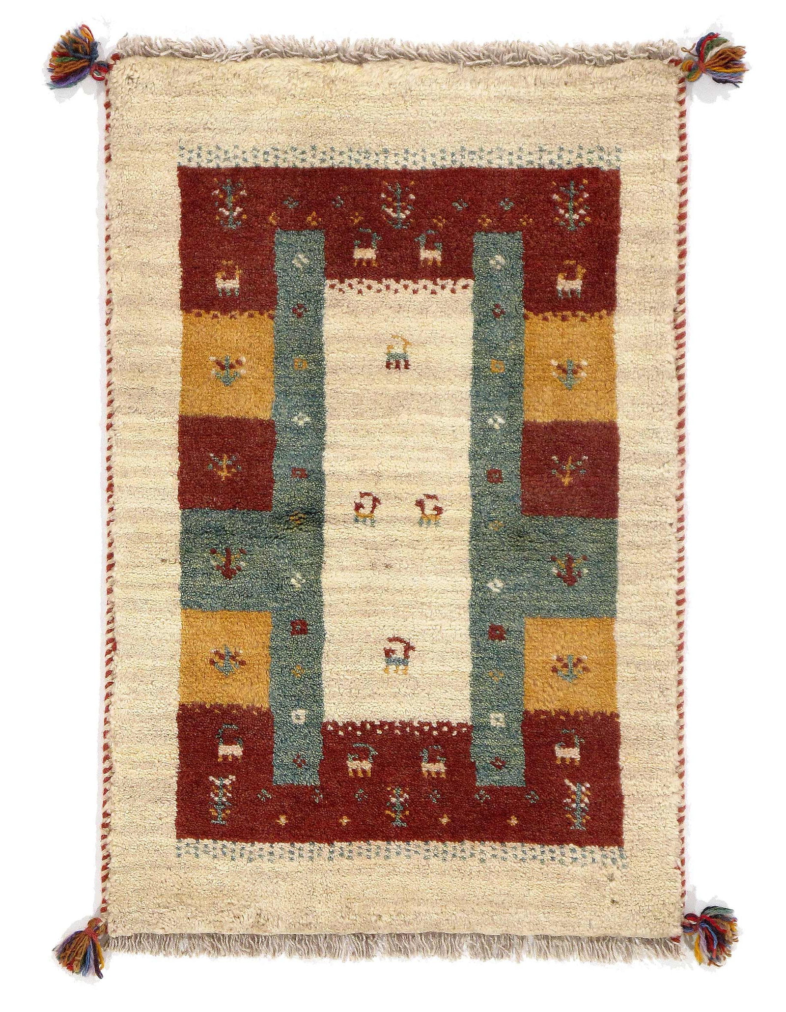 Fine Hand knotted Persian Gabbeh 2'X 3' (1 of 3)