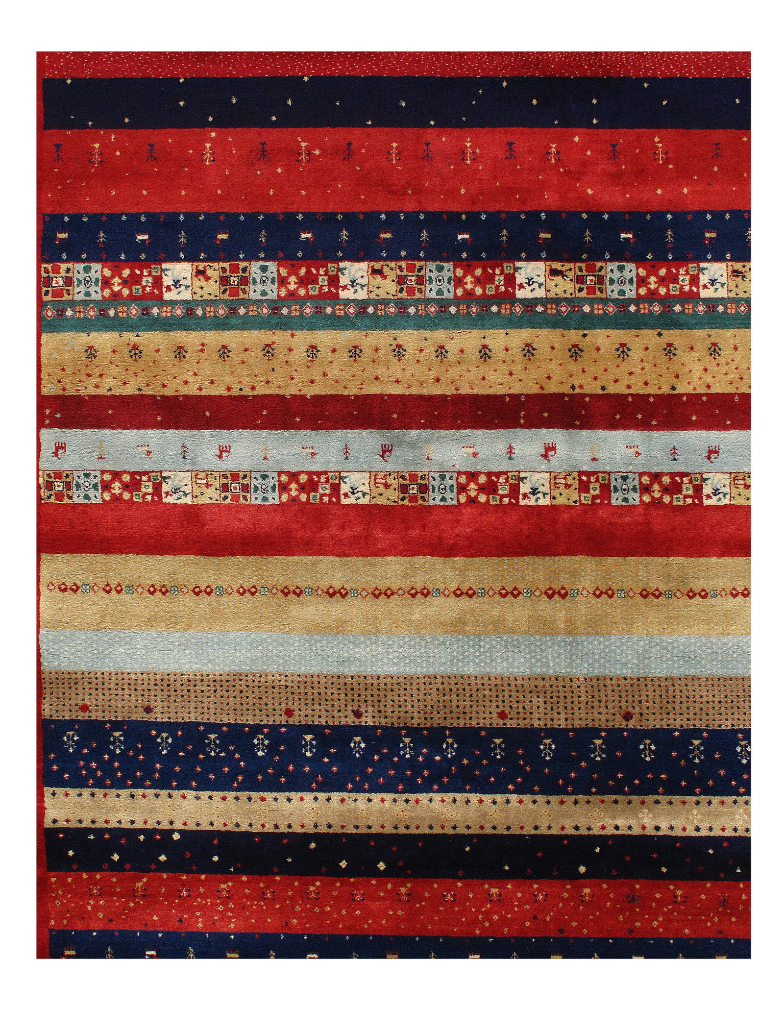 Multi Color Persian Hand knotted Gabbeh Design 9' X 12' - 2