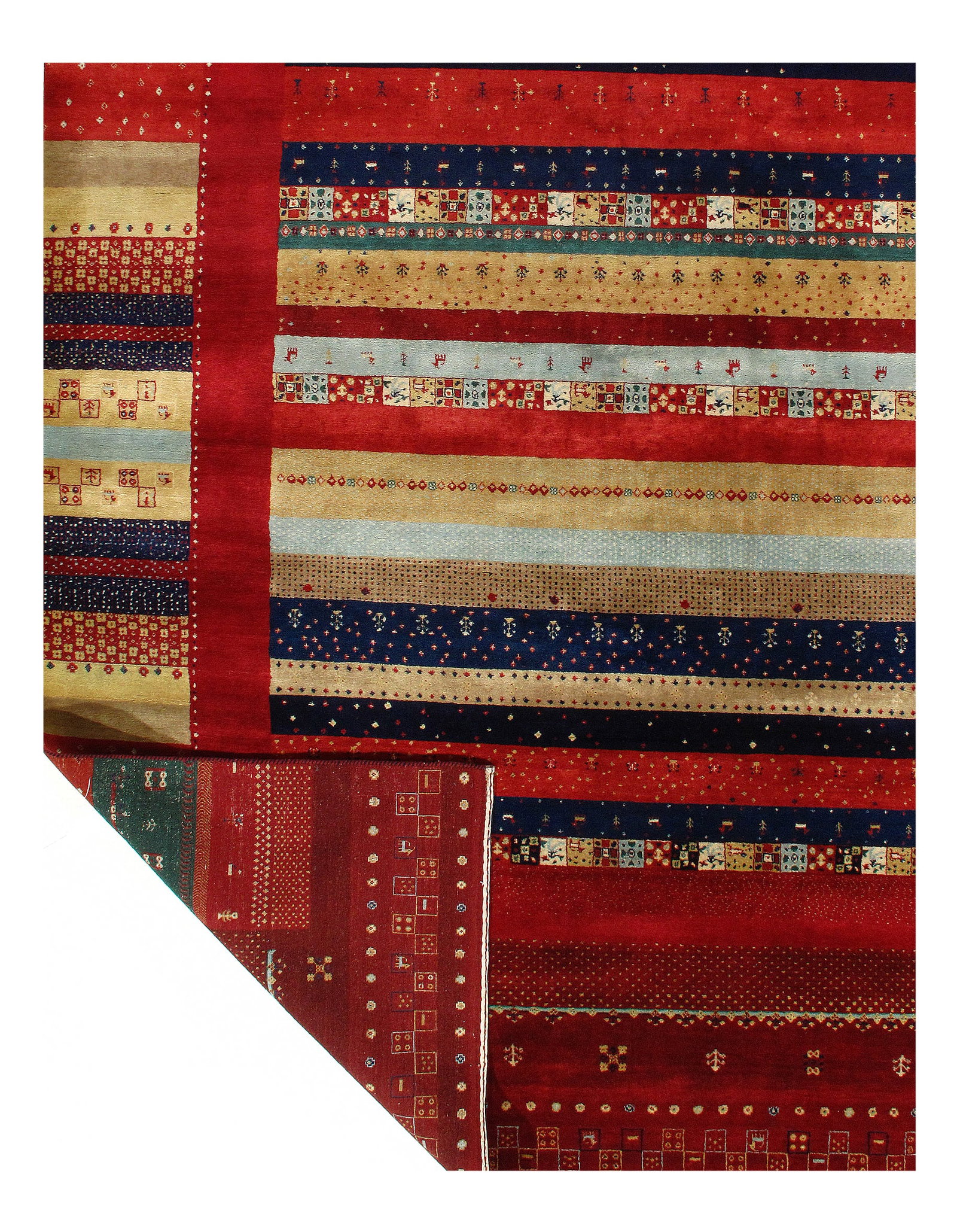 Multi Color Persian Hand knotted Gabbeh Design 9' X 12' - 3