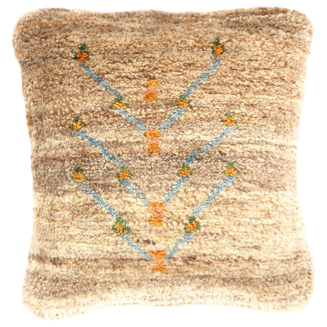 Fine Hand knotted Persian Gabbeh pillow 14'' X 15": Fine Hand knotted Persian Gabbeh pillow 14'' X 15" - New, Gabbeh, Handmade , Lamb's Wool, 300 -PG 189- 862.This item is part of our fine auction collection which includes many fine home accessories in