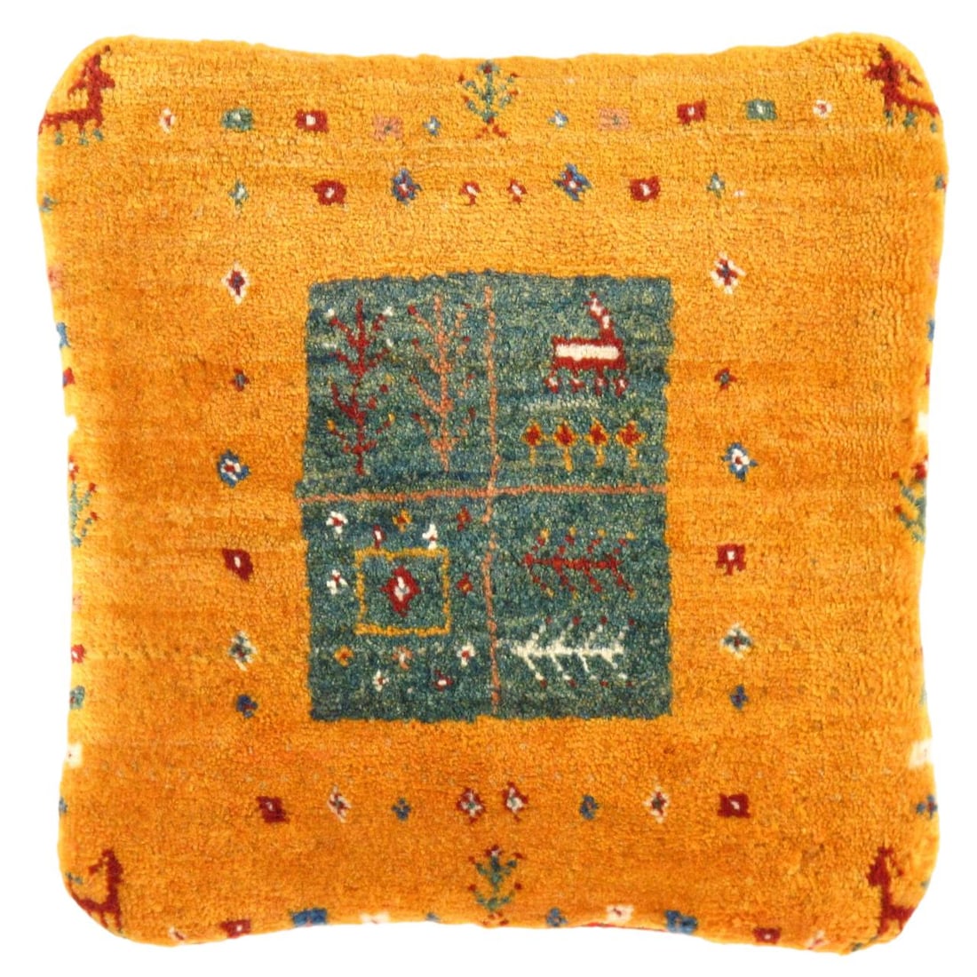 Fine Hand knotted Persian Gabbeh pillow 15'': Fine Hand knotted Persian Gabbeh pillow 15'' - New, Gabbeh, Handmade , Lamb's Wool, 300 -PG 191- 862.This item is part of our fine auction collection which includes many fine home accessories includin