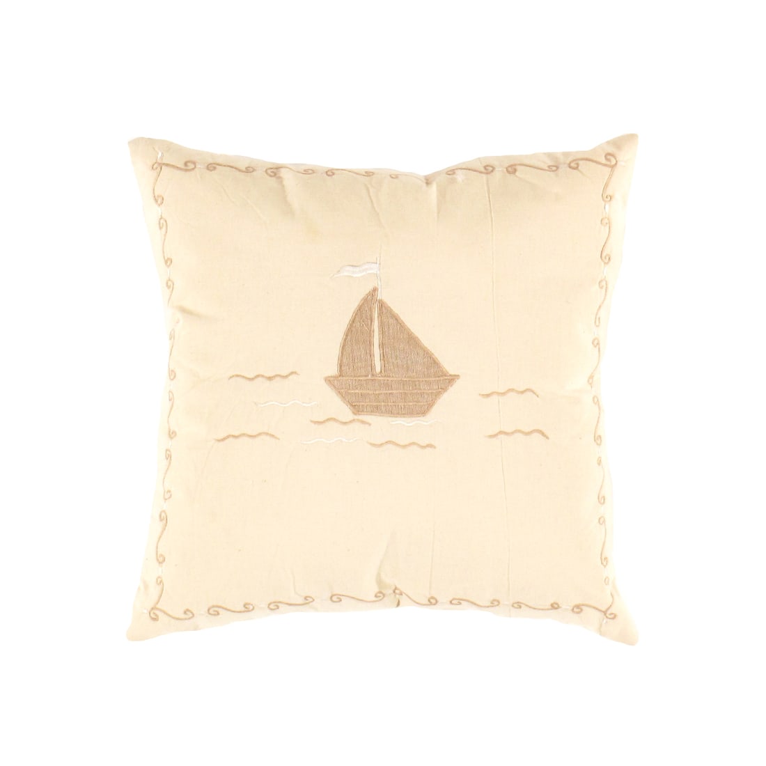 Indian White Color Cotton Pillow 16??W X 16??D X 3??H (1 of 2)