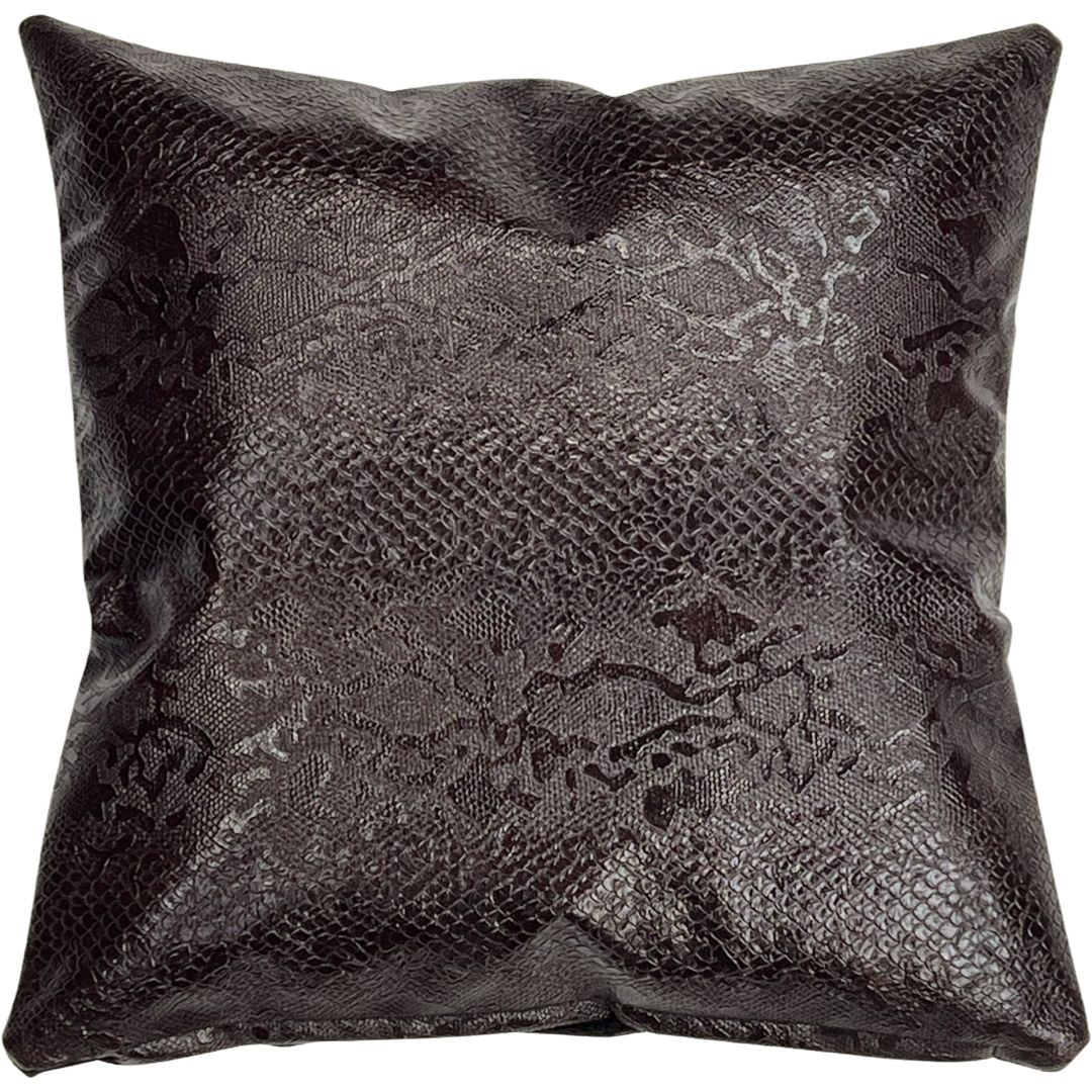 Pasargad Brown Snakeskin leather Pillow 16": Pasargad Brown Snakeskin leather Pillow 16" - New, Modern, Hand-made, Leather, 300 -IRL 12- 862.This item is part of our fine auction collection which includes many fine home accessories including ant
