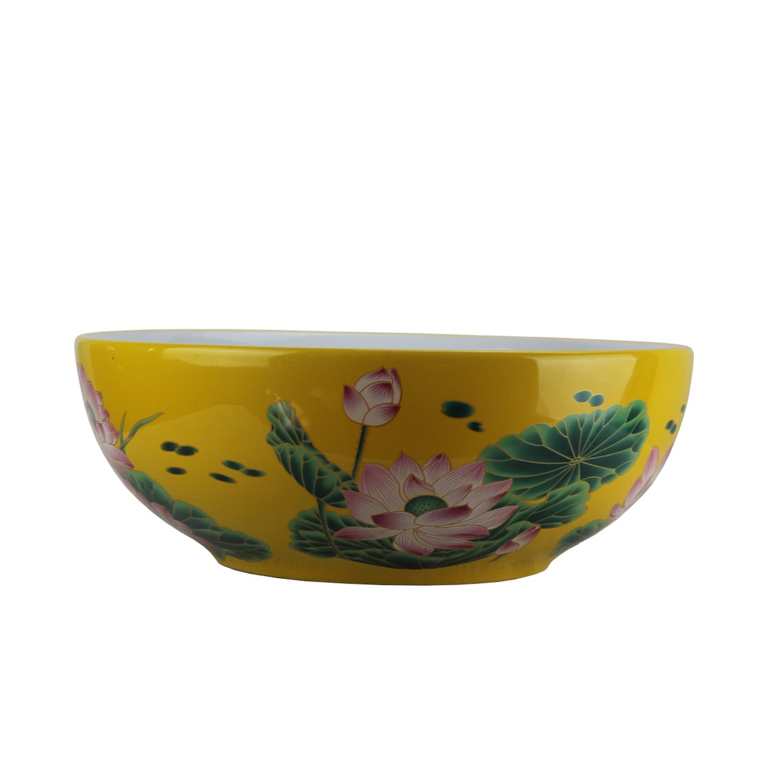Yellow and White Washing Sink 16"W x 6.2'H (1 of 4)