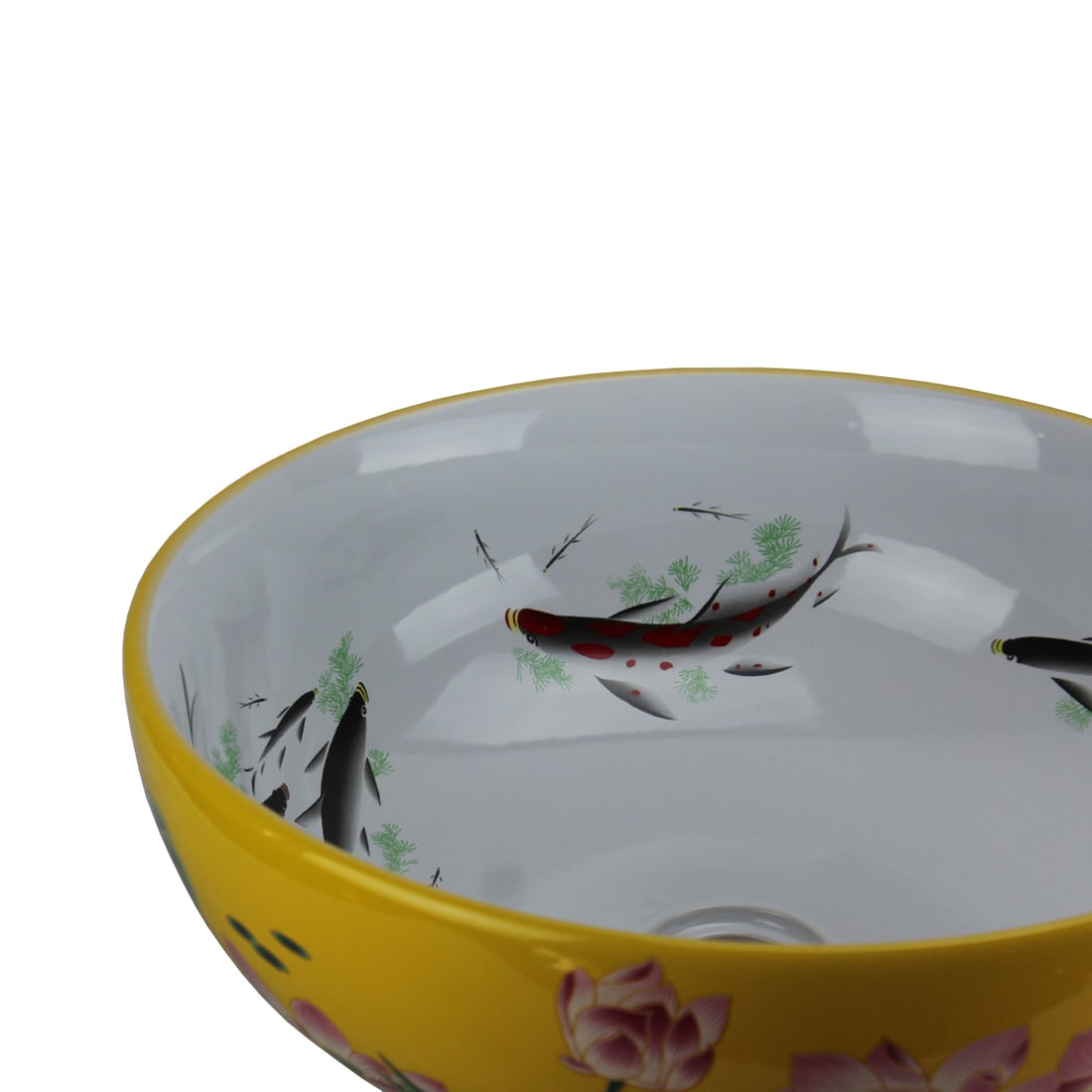 Yellow and White Washing Sink 16"W x 6.2'H - 2