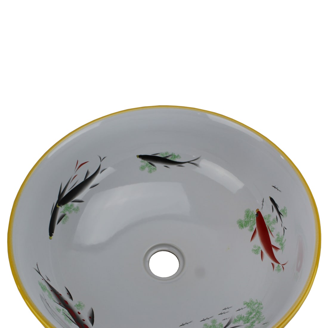 Yellow and White Washing Sink 16"W x 6.2'H - 4