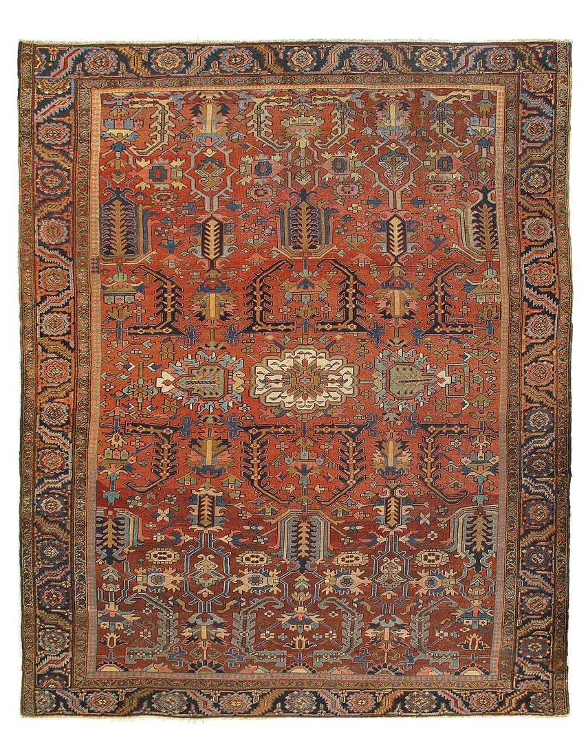 Rust Persian Antique Serapi 9'7"x 11'9" (1 of 3)