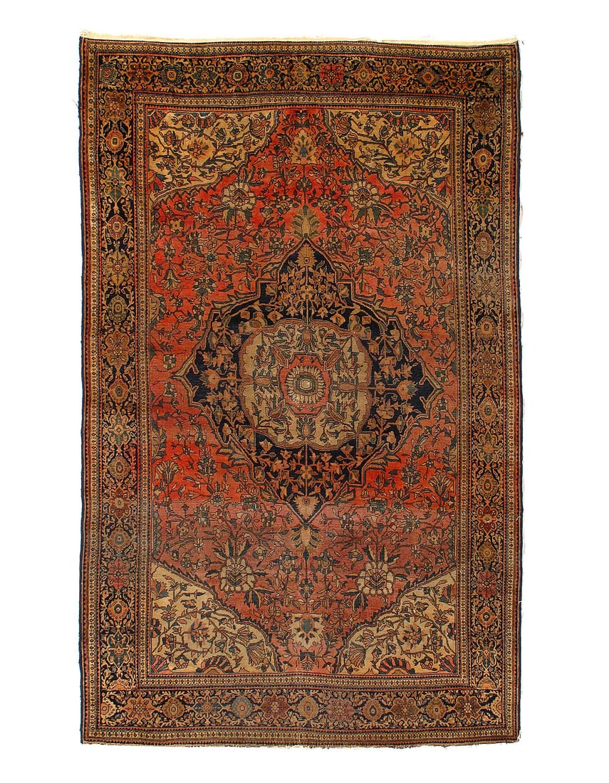 Fine Persain Antique Farahan Rug 4'2" X 6'8" (1 of 3)