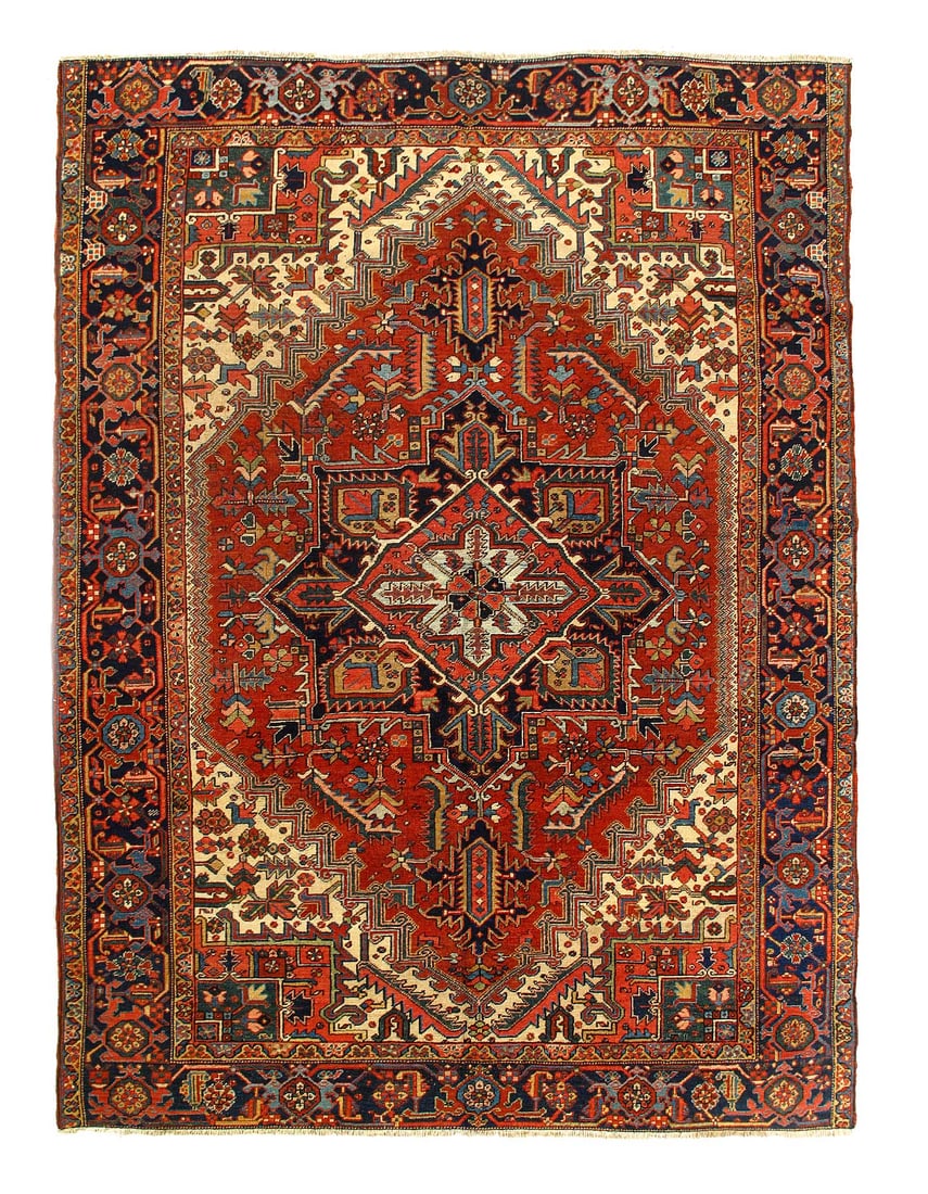 Rust Persian Antique Heriz Rug 8'X 10'7" (1 of 3)