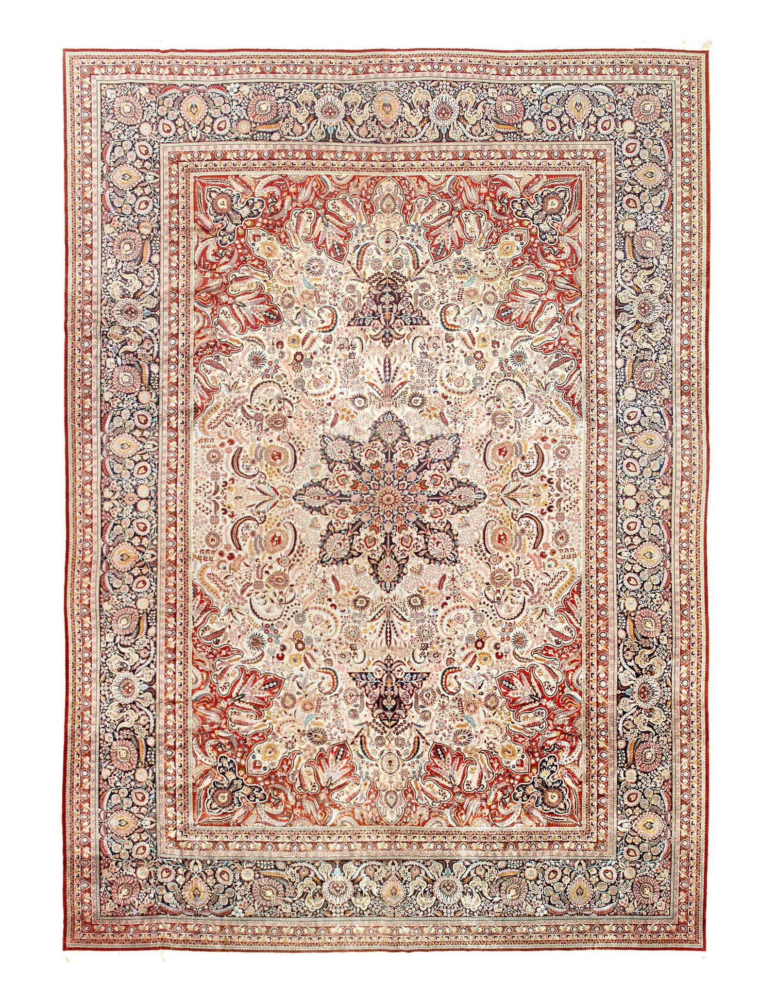 Multi Color Fine Hand knotted Pure silk Sino Tabriz Rug 14'6"x 20'4" (1 of 4)