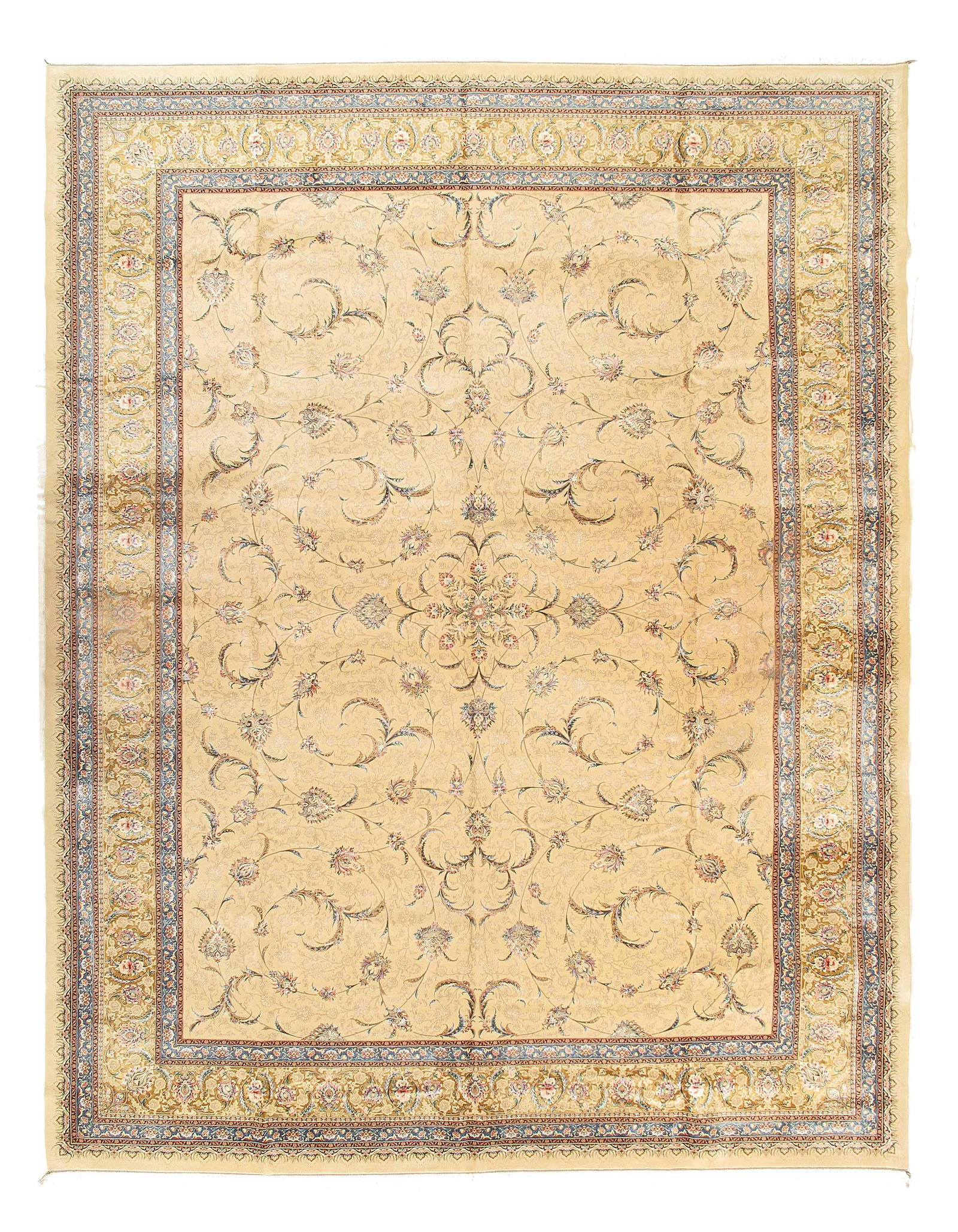 Persian Qum Design Rug 10'X 13': Persian Qum Design Rug 10'X 13'- New, Qum, Silk Pile, , 300 -D15560- 862.This item is part of our fine auction collection which includes many fine home accessories including antique rugs, vintage rugs