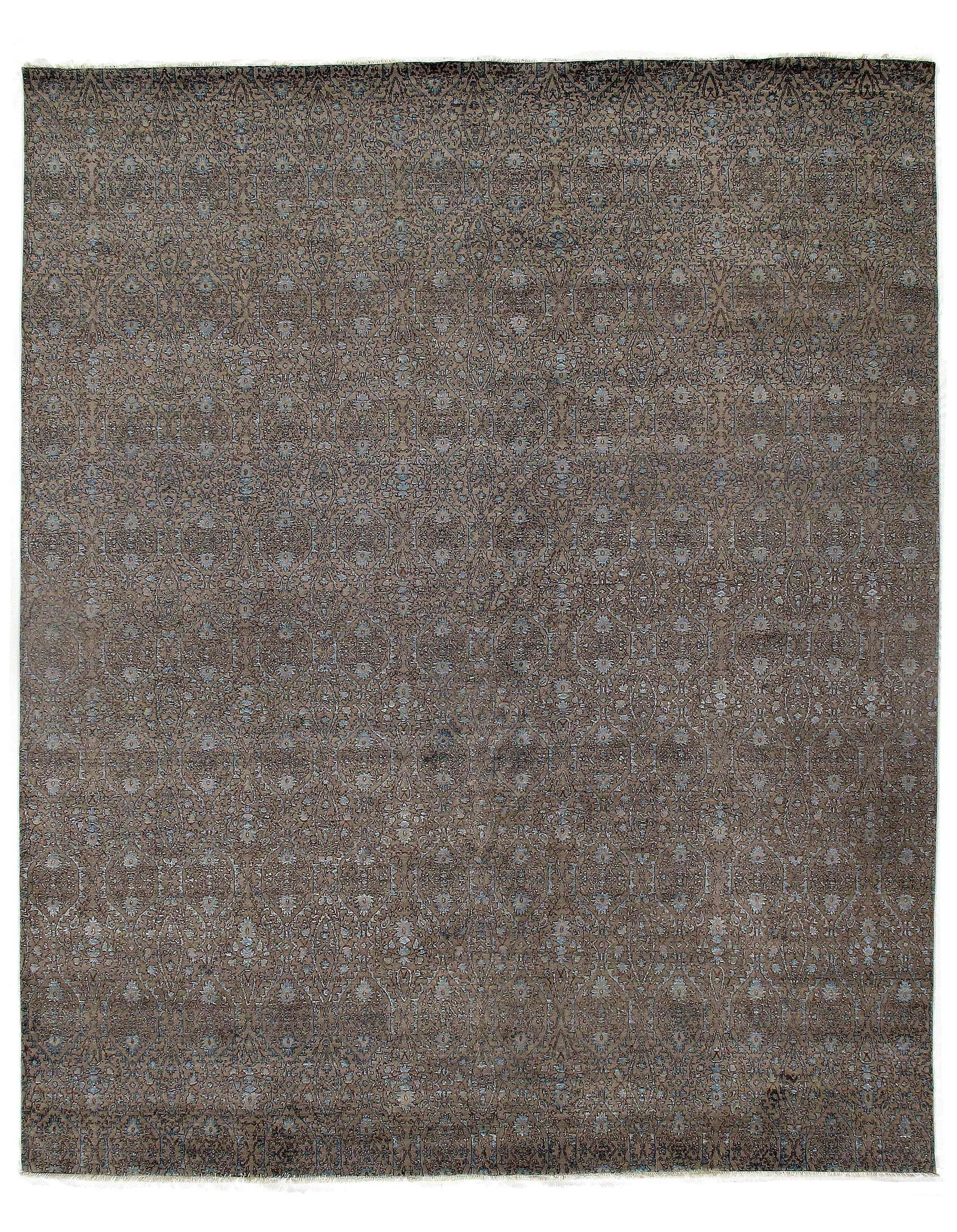 Gray Savannah Grass wool & silk 12' x 15': Gray Savannah Grass wool & silk 12' x 15' - New, Savannah, Hand-Knotted, Wool & Silk, 300 -D09491- 862.This item is part of our fine auction collection which includes many fine home accessories includ