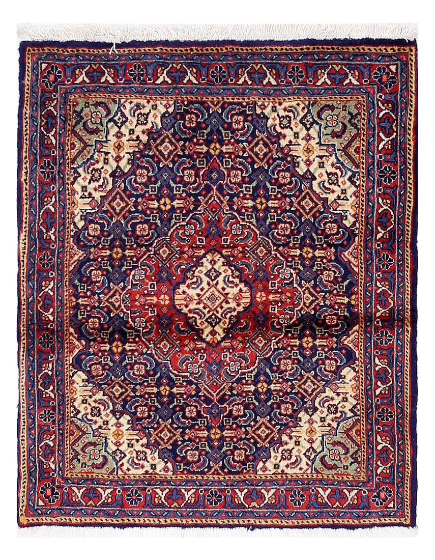 Navy Blue fine Hand knotted sarouk rug 2'2"X 2'7' (1 of 4)