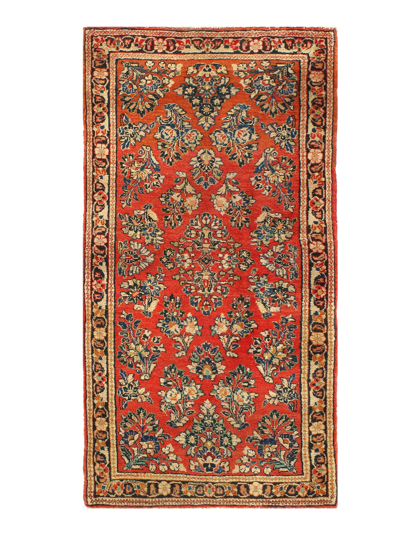 Persian Rust Antigue Sarouk 2' x 4': Persian Rust Antigue Sarouk 2' x 4' - CIRCA 1920, Sarouk, Hand-Knotted, Lamb's Wool, 300 -D08802- 862.This item is part of our fine auction collection which includes many fine home accessories includi