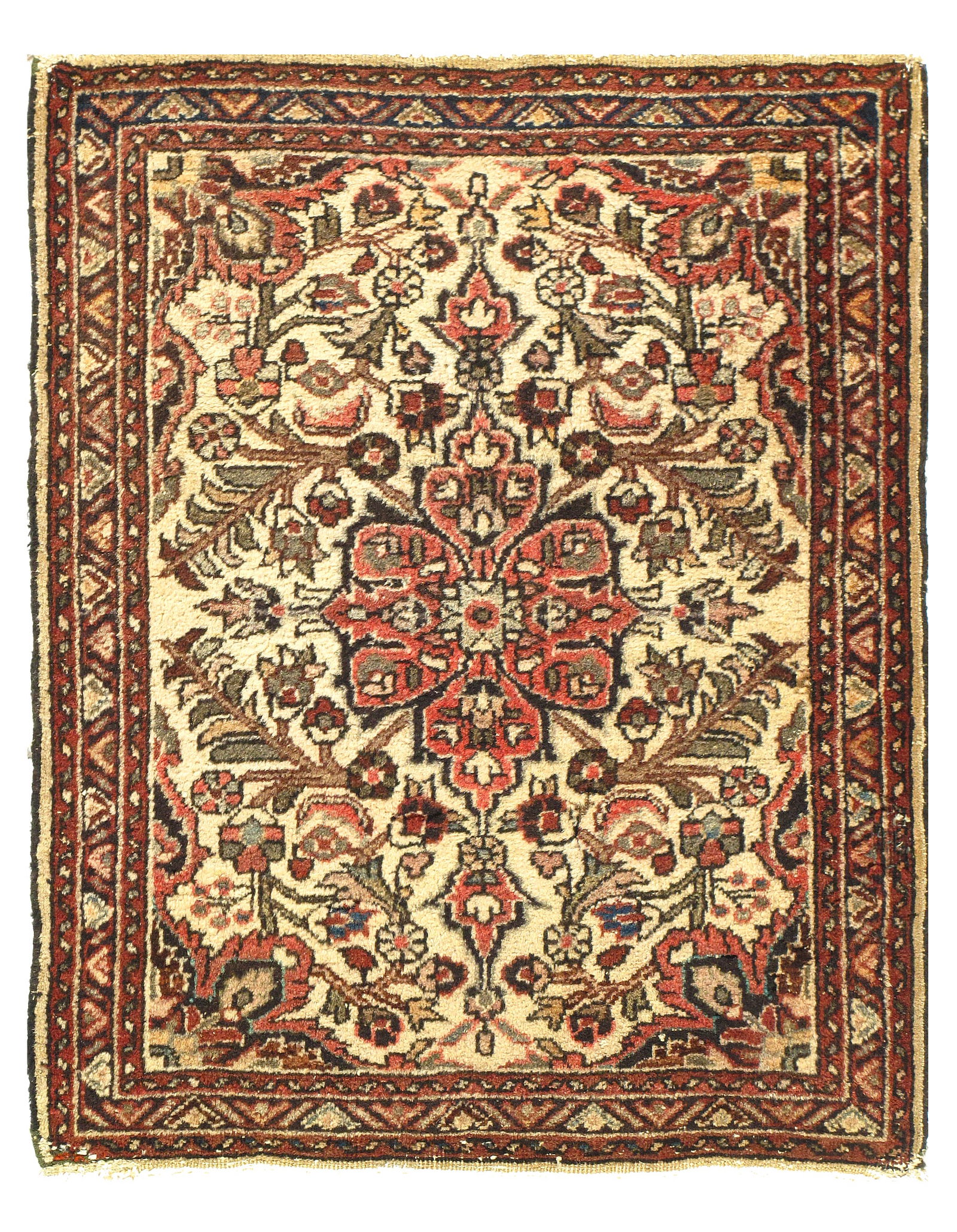 Ivory Persian Antique Sarouk 2'5'' X 1'1'': Ivory Persian Antique Sarouk 2'5'' X 1'1'' - , Sarouk, Hand-Knotted, Lamb's Wool, 300 -D10501- 862.This item is part of our fine auction collection which includes many fine home accessories including 