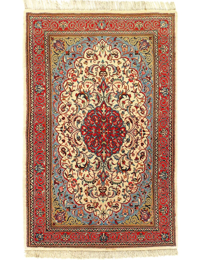 Fine Hand Knotted Persian sarouk 3'7'' X 5'8'' (1 of 3)