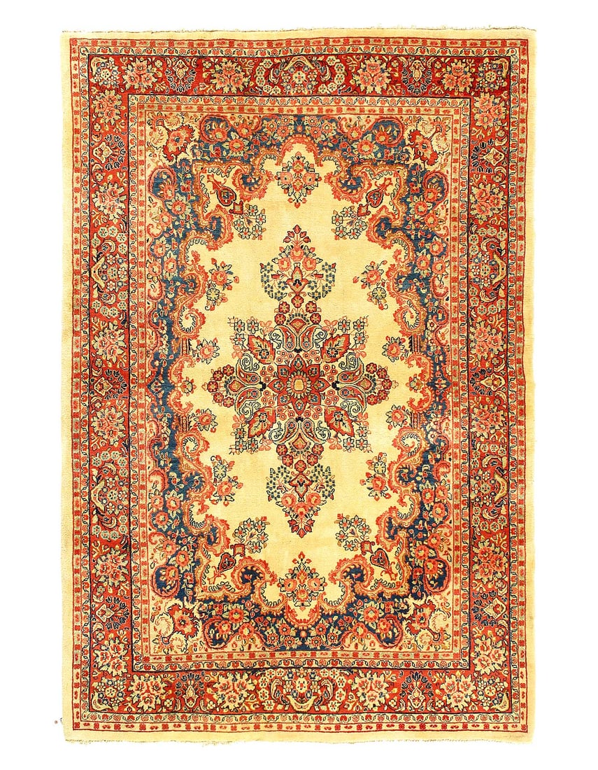 Fine Hand Knotted Persian Antique Sarouk 6'4'' X 9'8'' (1 of 11)