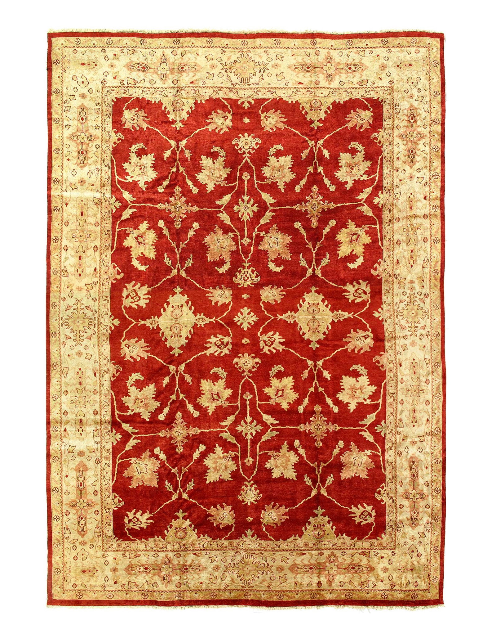 Red Color Fine Hand Knotted Oushak Rug 11'11'' X 17'3'' (1 of 3)