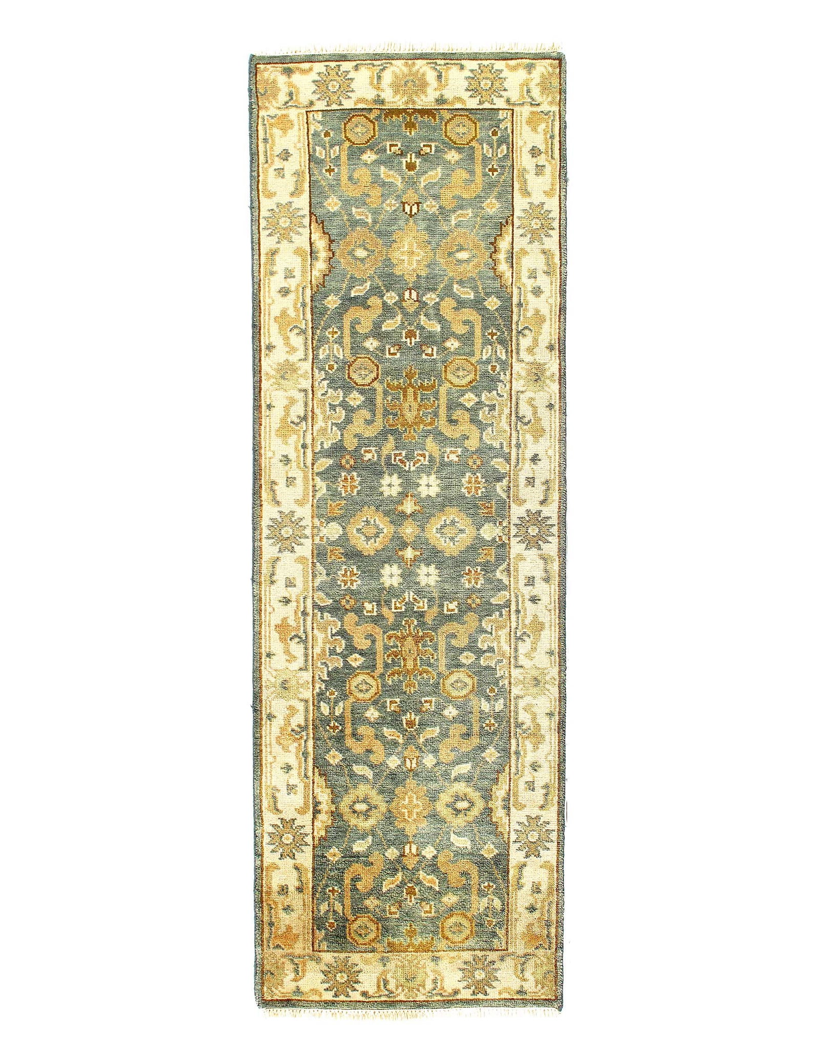 Fine Hand Knotted Oushak Design Runner 2'6'' X 7'11'': Fine Hand Knotted Oushak Design Runner 2'6'' X 7'11'' - New, Oushak, Hand-Knotted, Lamb's Wool, 300 -D05987- 862.This item is part of our fine auction collection which includes many fine home accessor