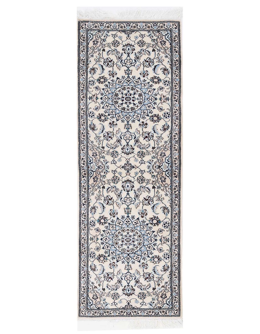 Fine Hand knotted Silk & wool nain Runner 2'X 6'5': Fine Hand knotted Silk & wool nain Runner 2'X 6'5' - NEW, Nain, Hand-Knotted, Wool & Silk, 300 -D13591- 862.This item is part of our fine auction collection which includes many fine home accessories
