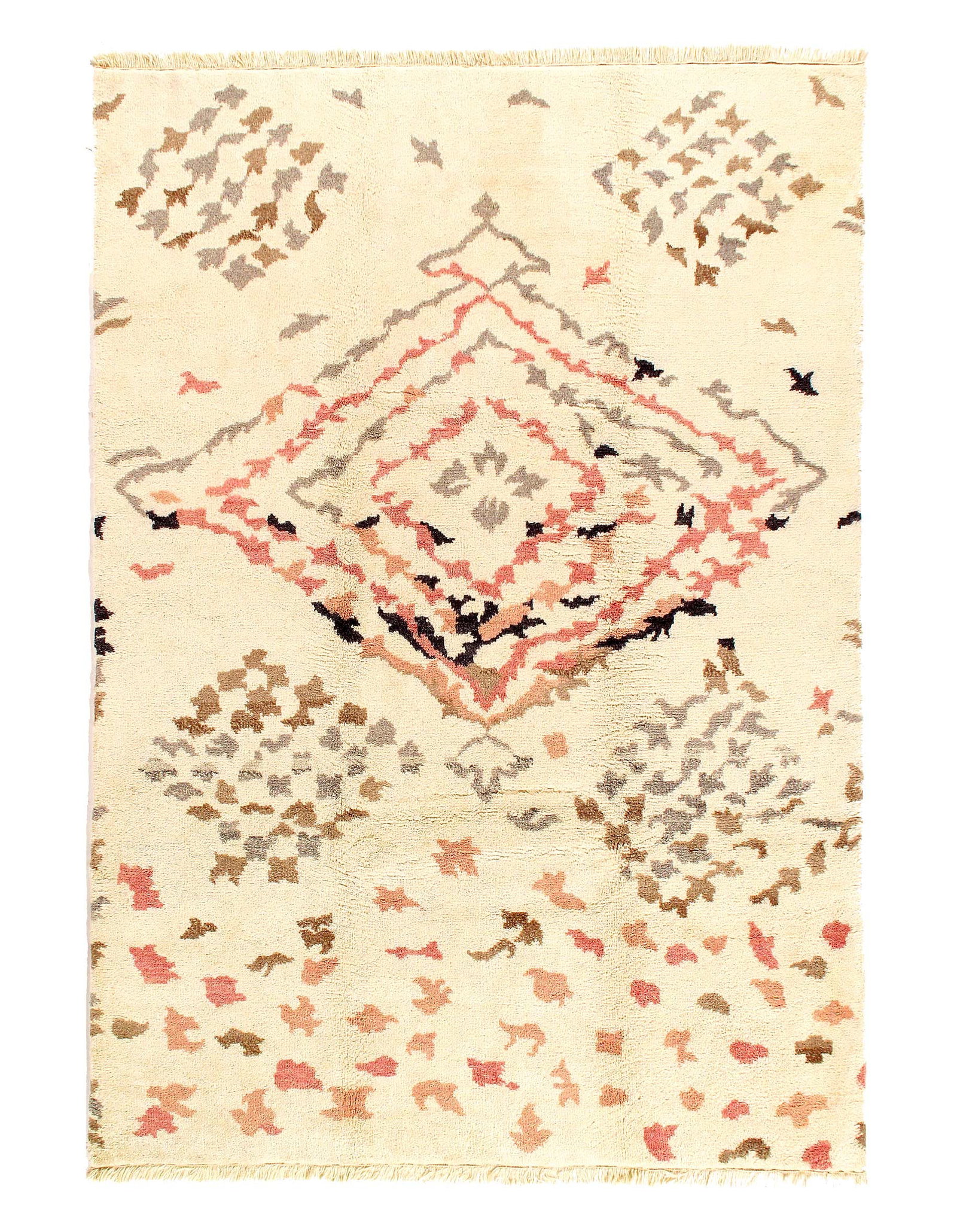 Genuine Moroccan design Hand-Knotted Rug - 6'1'' X 8'11'': Genuine Moroccan design Hand-Knotted Rug - 6'1'' X 8'11'' - New, Moroccan, Hand-Knotted, Wool, 300 -D08531- 862.This item is part of our fine auction collection which includes many fine home
