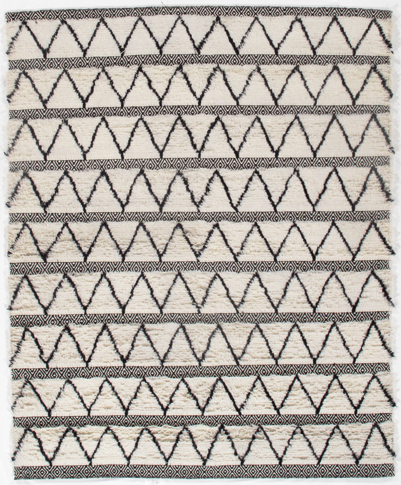 Ivory Moroccon 8' X 10': Ivory Moroccon 8' X 10' - New, Moroccan, Hand-Knotted, Lamb's Wool, 300 -D09327- 862.This item is part of our fine auction collection which includes many fine home accessories including antique rugs,