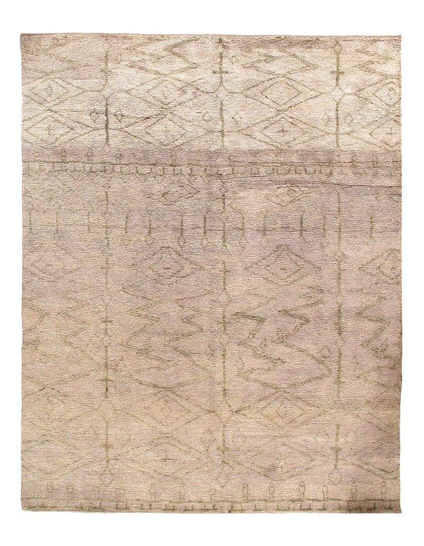 Beige Moroccon 8' X 10': Beige Moroccon 8' X 10' - New, Moroccan, Hand-Knotted, Lamb's Wool, 300 -D06662- 862.This item is part of our fine auction collection which includes many fine home accessories including antique rugs, 