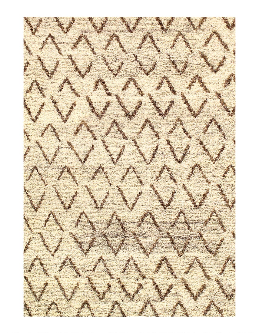 Beige color Hand knotted Moroccon 6' X 9' (1 of 4)