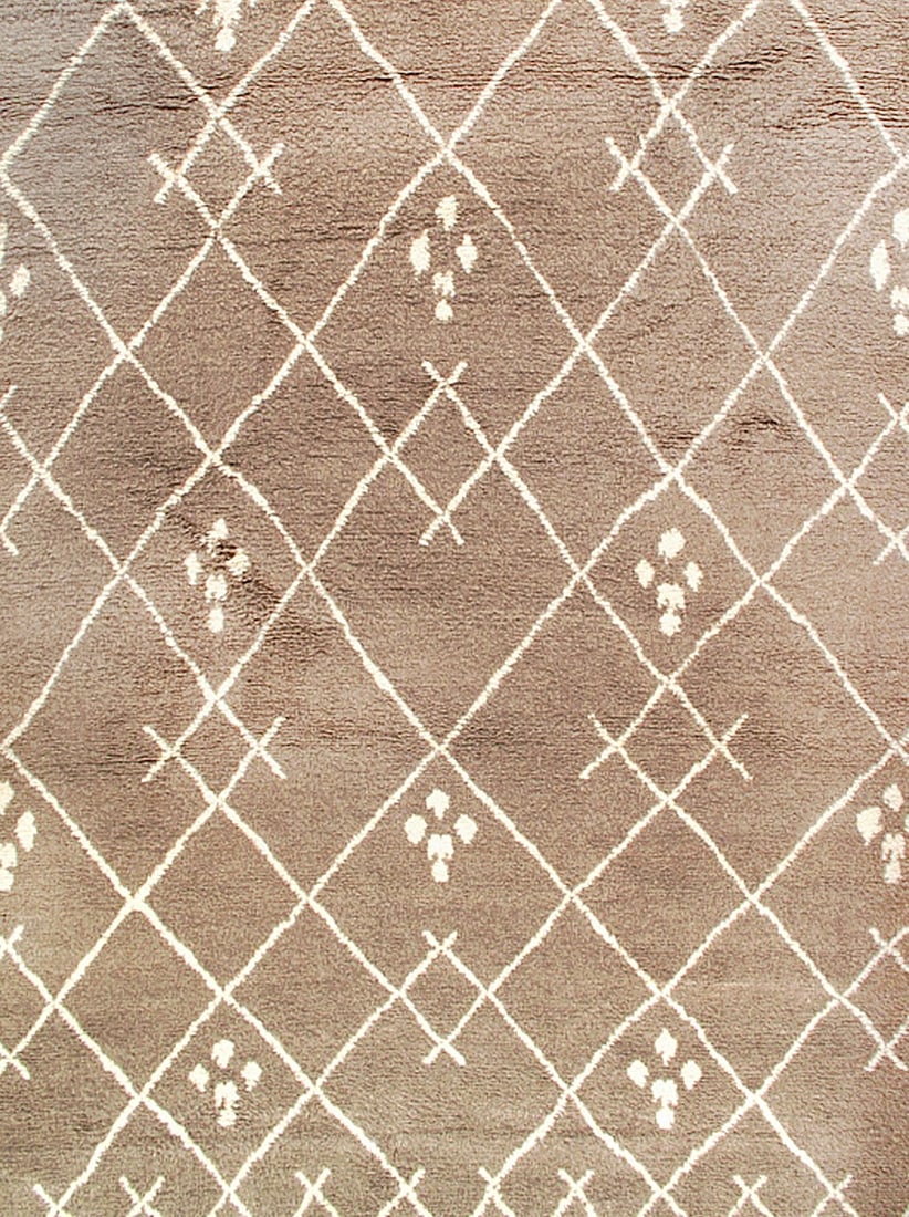 Light Brown Moroccan 10'8'' X 13'11'': Light Brown Moroccan 10'8'' X 13'11'' - New, Moroccan, Hand-Knotted, Lamb's Wool, 300 -D04531- 862.This item is part of our fine auction collection which includes many fine home accessories including 