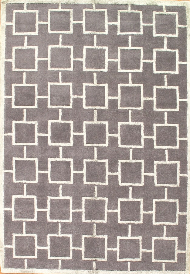 Gray HandTufted Modern Rug 5' X 8': Gray HandTufted Modern Rug 5' X 8' - New, Modern, Hand-Tufted, Lamb's Wool, 300 -D03961- 862.This item is part of our fine auction collection which includes many fine home accessories including antiqu